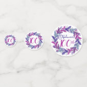 Confettis Élégante couronne violette rose 100e anniversaire (Devant)