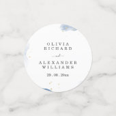 Confettis Elégante invitation de mariage Bleu et minimal or (Petit recto)