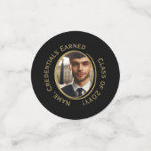 Confettis Elégante photo personnalisée noir et or (Petit recto)