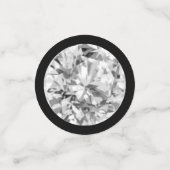 Confettis Elégante pierre de taille diamant sur noir (Petit recto)