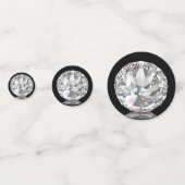 Confettis Elégante pierre de taille diamant sur table de par (Devant)