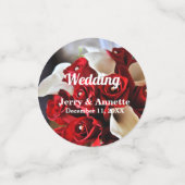 Confettis Elégante Roses Rouges Blanches Calla Lily Fleurs (Petit recto)