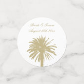 Confettis Elégante table monogramme de palmier de mariage de (Petit recto)
