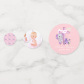 Confettis Élément de décoration bébé éléphant rose avec colo (Devant)