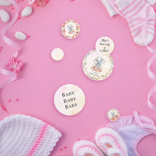 Confettis Elephant Baby shower Boho Chic Coral Aquarelle