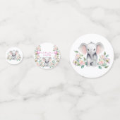 Confettis Eléphant Bébé Avec Des Peonies, Baby shower Eucaly (Derrière)