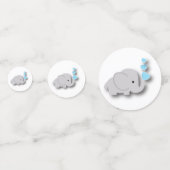 Confettis 🐘 éléphant bleu et gris | BABY SHOWER (Devant)