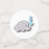 Confettis 🐘 éléphant bleu et gris | BABY SHOWER (Petit recto)