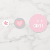 Confettis Elephant et maman Baby shower fille (Devant)