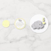 Confettis Eléphant jaune et gris | BABY SHOWER (Devant)