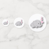 Confettis Eléphant rose et gris 🐘 | BABY SHOWER (Devant)