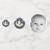 Confettis Elephant sur la lune photo bleu (Devant)