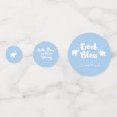 Confettis Eléphants Bleus Petits à Lui appartient le Baptême (Derrière)