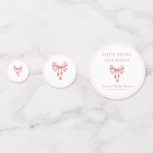 Confettis Elle noue le noeud Douche Coquette rose douce (Derrière)