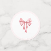 Confettis Elle noue le noeud Douche Coquette rose douce (Petit recto)