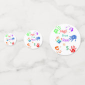 Confettis Empreintes à main de peinture Anniversaire avec no (Devant)