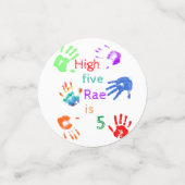 Confettis Empreintes à main de peinture Anniversaire avec no (Petit recto)