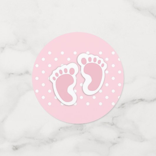 Confettis Empreintes Bébé Rose Cute (Petit recto)