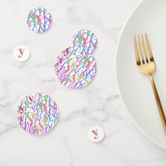 Confettis en forme de lettre "Y" (Groupe)