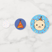 Confettis Enfant Anniversaire Bleu Chat Décoration (Devant)