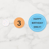 Confettis Enfant Anniversaire Bleu Chat Décoration (Derrière)