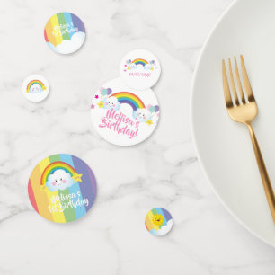 Confettis Enfants Cloud et Arc-en-ciel Anniversaire personna