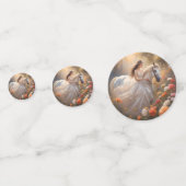 Confettis Épouse & Cheval blanc Stallion debout dans une pra (Devant)