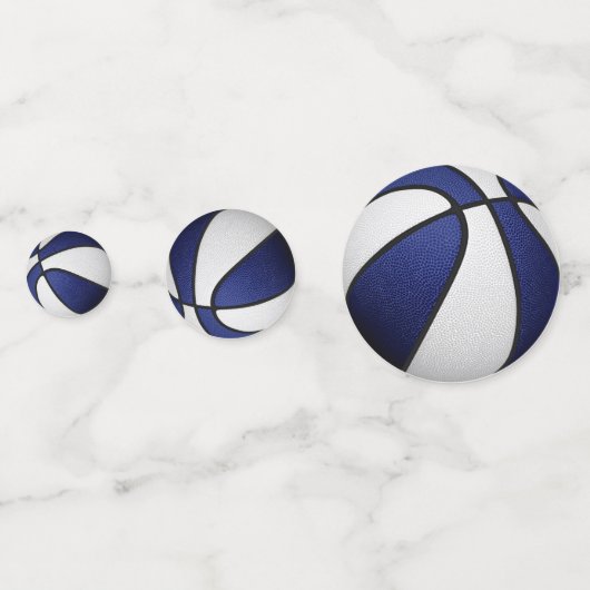 Confettis équipe bleue couleurs basketball (Derrière)