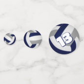 Confettis équipe bleue gris couleurs enfants volley (Devant)