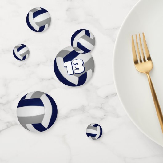 Confettis équipe bleue gris couleurs enfants volley (Groupe)