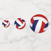 Confettis équipe de volley-ball bleu rouge couleurs fête spo (Devant)