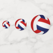 Confettis équipe de volley-ball bleu rouge couleurs fête spo (Derrière)