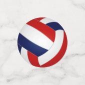 Confettis équipe de volley-ball bleu rouge couleurs fête spo (Petit recto)