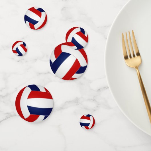 Confettis équipe de volley-ball bleu rouge couleurs fête spo (Groupe)