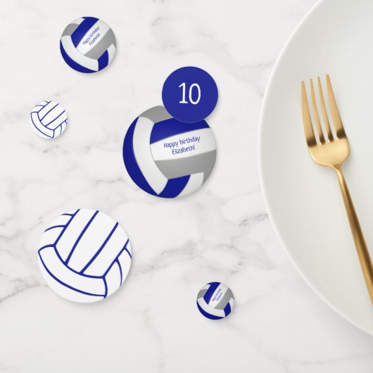 Confettis équipe de volley-ball masculin gris bleu (Groupe)