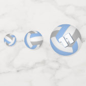 Confettis équipe gris clair couleurs gamins volley-ball (Devant)