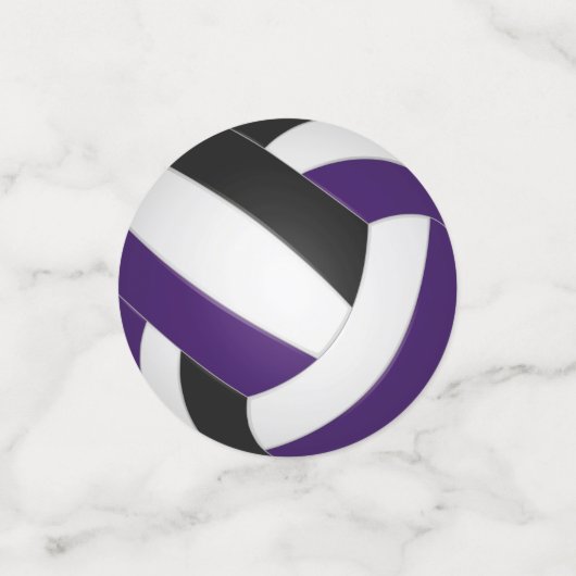 Confettis équipe noire violette couleurs enfants volley-ball (Petit recto)