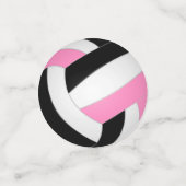 Confettis équipe rose noire couleurs filles volley-ball (Petit recto)