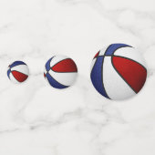 Confettis équipe rouge bleu couleurs basket-ball (Devant)