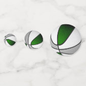 Confettis équipe verte gris couleurs basket-ball (Derrière)