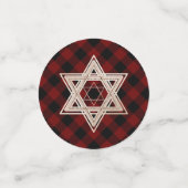 Confettis Étoile de David | Rouge et noir de bisons rustique (Petit recto)