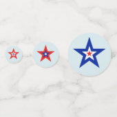 Confettis Étoiles américaines triangulaires rouges, blanches (Devant)