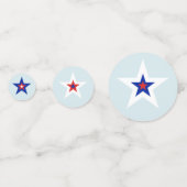 Confettis Étoiles américaines triangulaires rouges, blanches (Derrière)