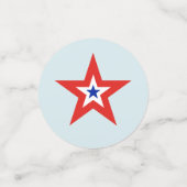 Confettis Étoiles américaines triangulaires rouges, blanches (Petit recto)