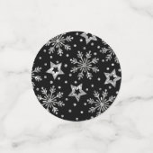 Confettis Étoiles de Parties scintillant en argent et flocon (Petit recto)