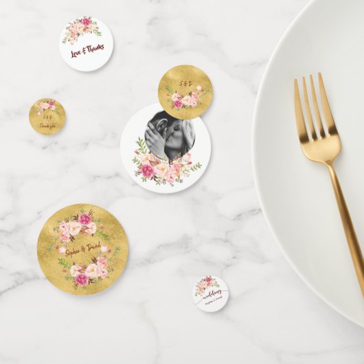 Confettis Événements Mariage Anniversaire rose rose floral o (Groupe)