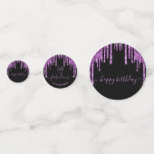 Confettis Fabuleux anniversaire noir violet parties scintill (Devant)