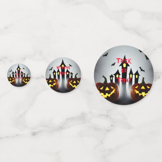 Confettis Faisons peur Joyeux Halloween Jack 'o Lantern Con (Devant)