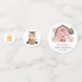 Confettis Farm Animals, Cute Animals, Pink Barn, Baby Shower (Derrière)