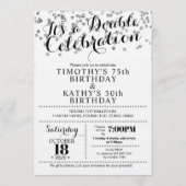 Confettis Faux Argent pour Invitation Double Céléb (Devant)